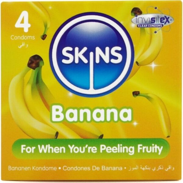 Skins Banana — Flavoured Condoms, 4 Pack — Condom Multipacks