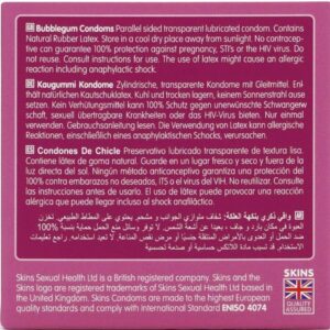 Skins Bubblegum — Flavoured Condoms, 4 Pack — Condom Multipacks — view 3