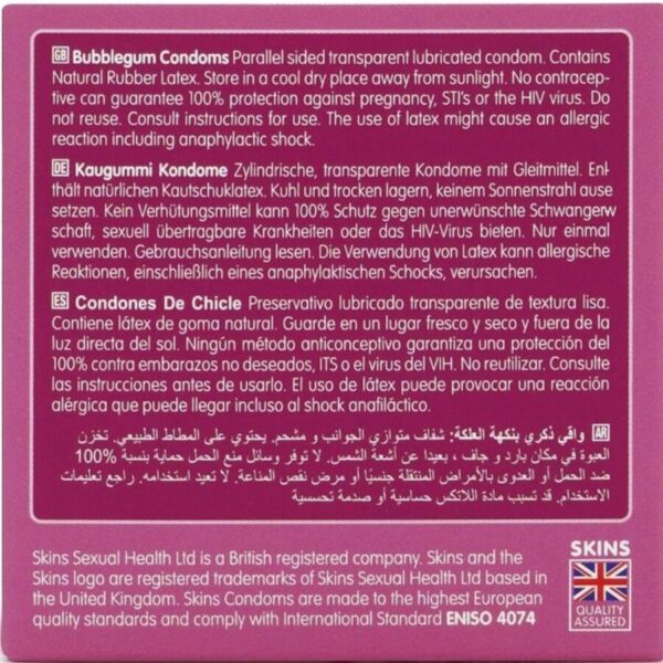 Skins Bubblegum — Flavoured Condoms, 4 Pack — Condom Multipacks — view 3