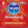 Skins Strawberry — Flavoured Condoms, 4 Pack — Condom Multipacks