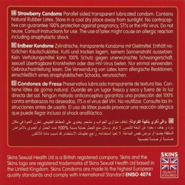 Skins Strawberry — Flavoured Condoms, 4 Pack — Condom Multipacks — view 4