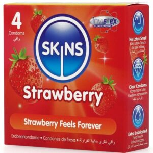 Skins Strawberry — Flavoured Condoms, 4 Pack — Condom Multipacks — view 2