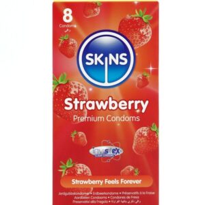 Skins Strawberry — Flavoured Condoms, 8 Pack — Condom Multipacks