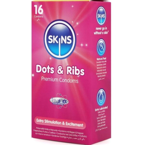 Skins Dots and Ribs — Textured Condoms, 16 Pack — Condom Multipacks — view 3
