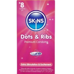 Skins Dots and Ribs — Textured Condoms, 8 Pack — Condom Multipacks
