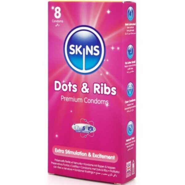 Skins Dots and Ribs — Textured Condoms, 8 Pack — Condom Multipacks — view 2