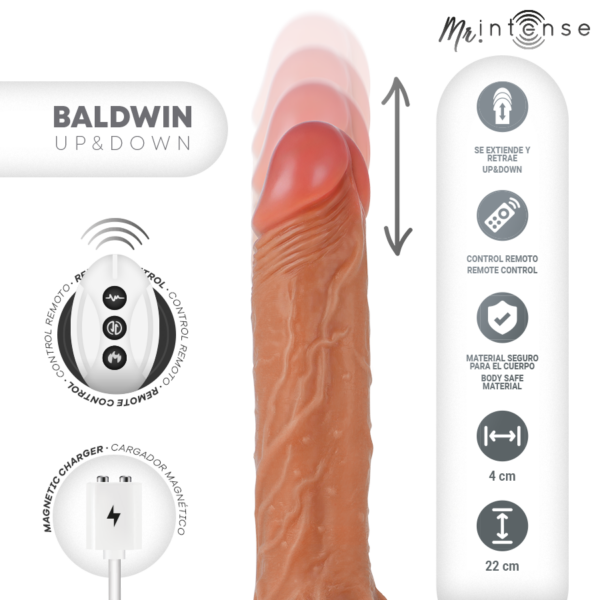 Mr Intense Baldwin — Realistic Vibrator, Remote Control, 22 cm — Realistic Vibrators — view 3