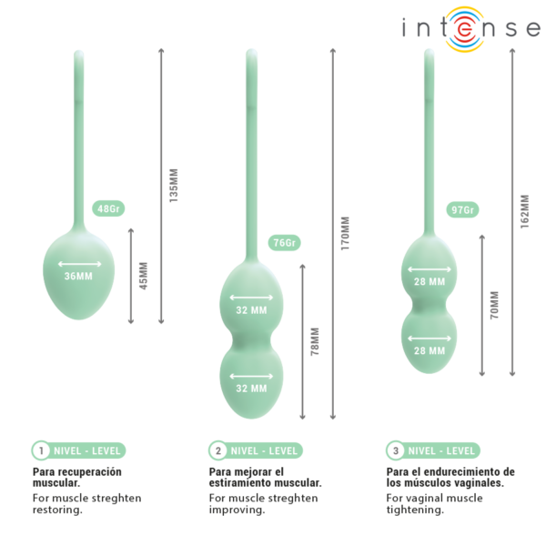 Intense Charli Kit — Kegel Balls, Silicone, Light Jade Green — Kegel Balls & Ben Wa Balls — view 7