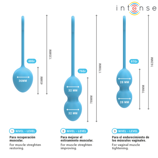 Intense Charli Kit — Kegel Balls, Silicone, Ocean Blue — Kegel Balls & Ben Wa Balls — view 7