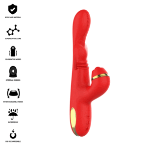 Intense Katy — Rabbit Vibrator, Waterproof, Red — Air Pulse Vibrators