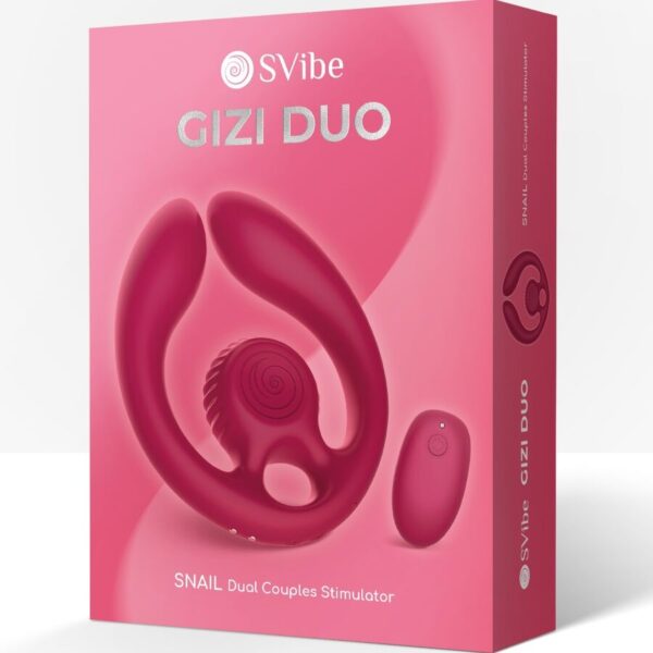 Snail Vibe Gizi Duo — Couples Vibrator, Remote Control, Burgundy — view 7