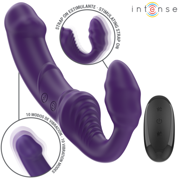 Intense Jill — Strapless Strap-On, Remote Control, Purple — Couples — view 2