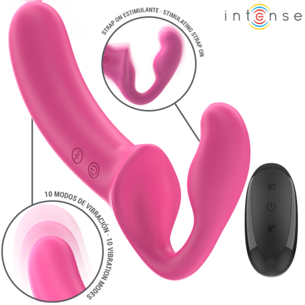 Intense Amy — Strapless Strap-On, Remote Control, Pink — Couples — view 2