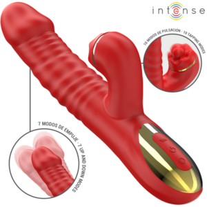Intense Thalia — Thrusting Vibrator, Waterproof, Red — Rabbit Vibrators — view 2