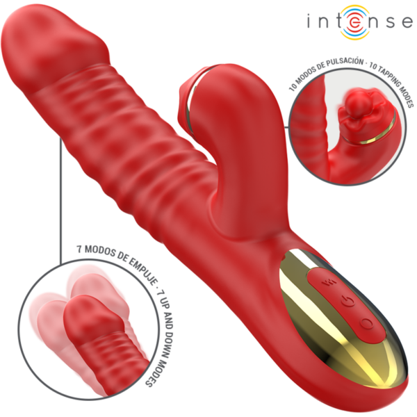 Intense Thalia — Thrusting Vibrator, Waterproof, Red — Rabbit Vibrators — view 2
