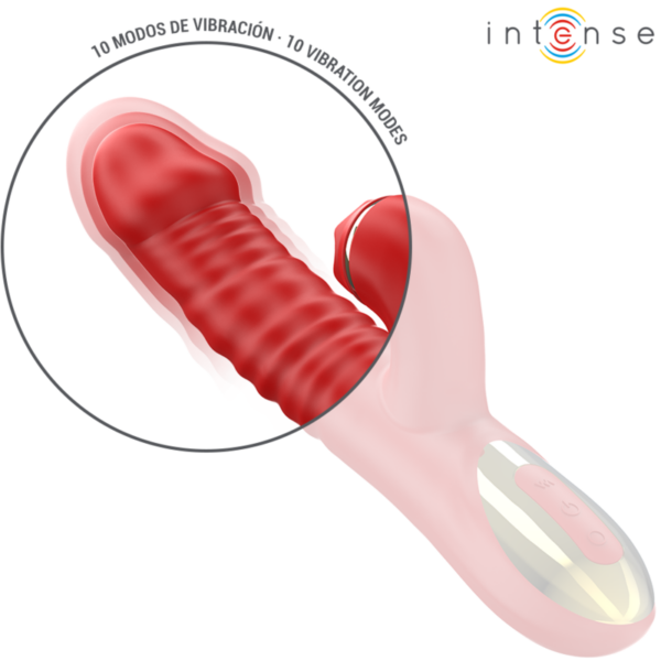 Intense Thalia — Thrusting Vibrator, Waterproof, Red — Rabbit Vibrators — view 6