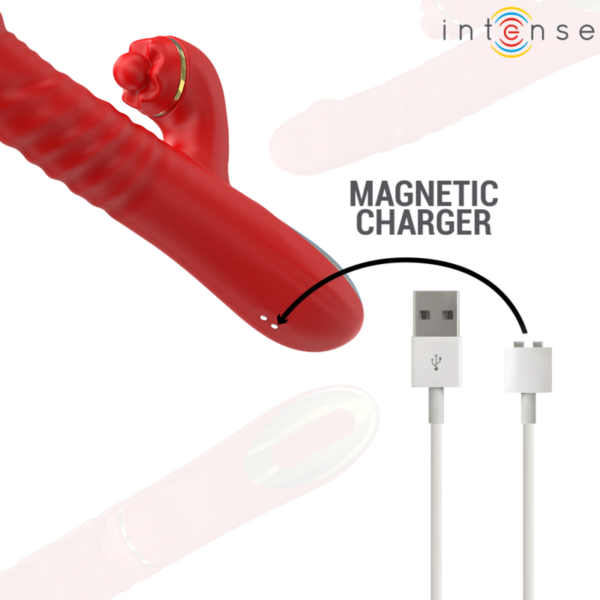 Intense Thalia — Thrusting Vibrator, Waterproof, Red — Rabbit Vibrators — view 7