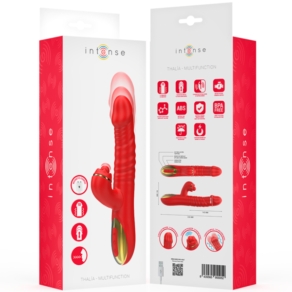 Intense Thalia — Thrusting Vibrator, Waterproof, Red — Rabbit Vibrators — view 8