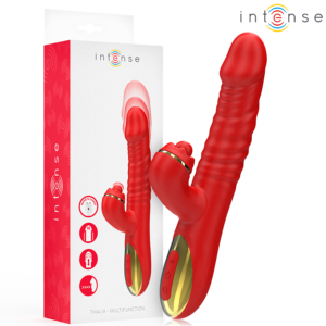 Intense Thalia — Thrusting Vibrator, Waterproof, Red — Rabbit Vibrators