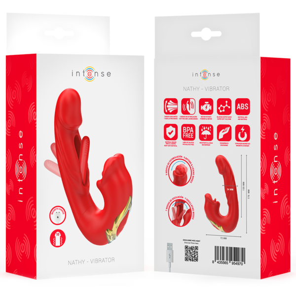 Intense Nathy — Vibrator, Waterproof, Red — Clitoral Stimulators — view 8