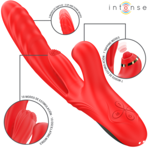 Intense Rosalia — Thrusting Vibrator, Rechargeable, Red — Rabbit Vibrators — view 2