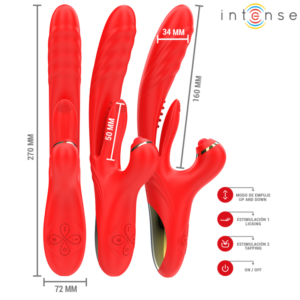 Intense Rosalia — Thrusting Vibrator, Rechargeable, Red — Rabbit Vibrators — view 3