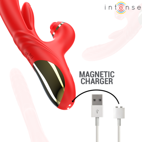 Intense Rosalia — Thrusting Vibrator, Rechargeable, Red — Rabbit Vibrators — view 7