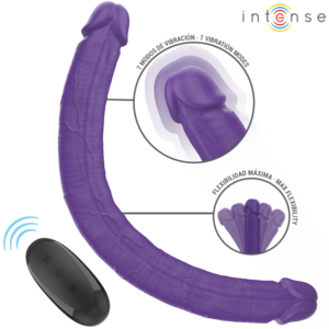 Intense Gunter — Vibrating Double Dildo, Remote Control, Purple — Dildos — view 2