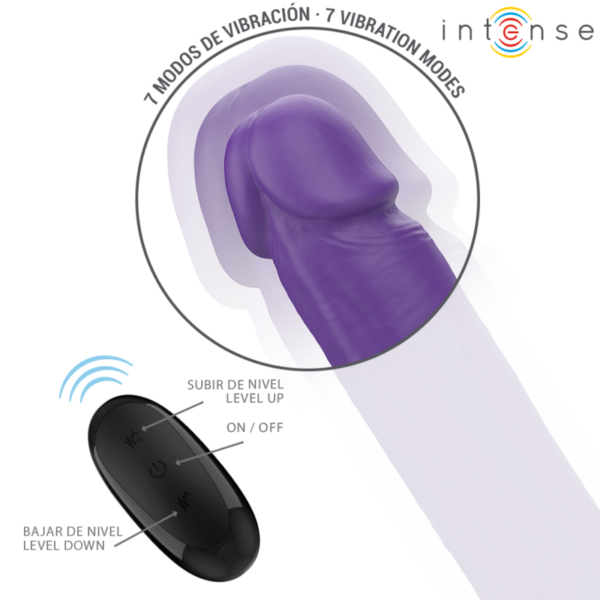 Intense Gunter — Vibrating Double Dildo, Remote Control, Purple — Dildos — view 3