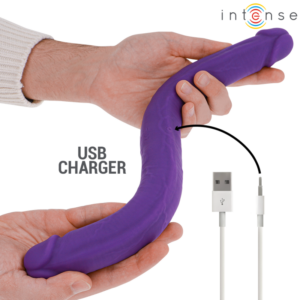 Intense Gunter — Vibrating Double Dildo, Remote Control, Purple — Dildos — view 4