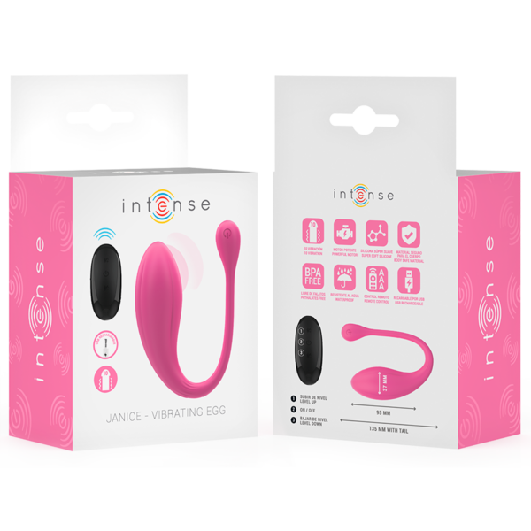 Intense Janice — Couples Vibrator, Remote Control, Pink — view 8