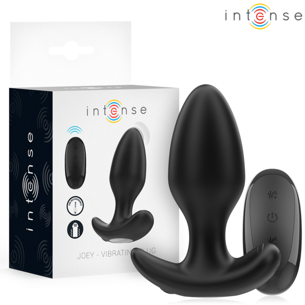 Intense Joey — Vibrating Butt Plug, Remote Control, Black — Anal