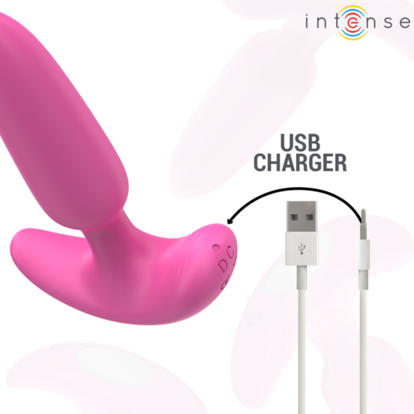 Intense Ross — Vibrating Butt Plug, Remote Control, Pink — Anal — view 6