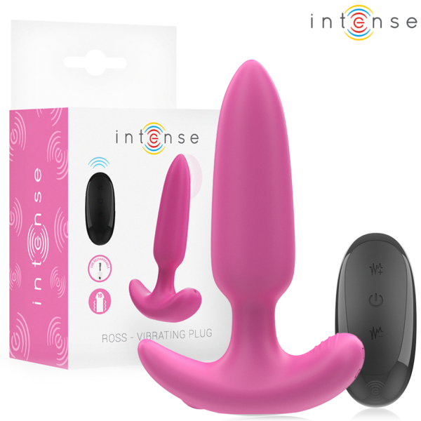Intense Ross — Vibrating Butt Plug, Remote Control, Pink — Anal