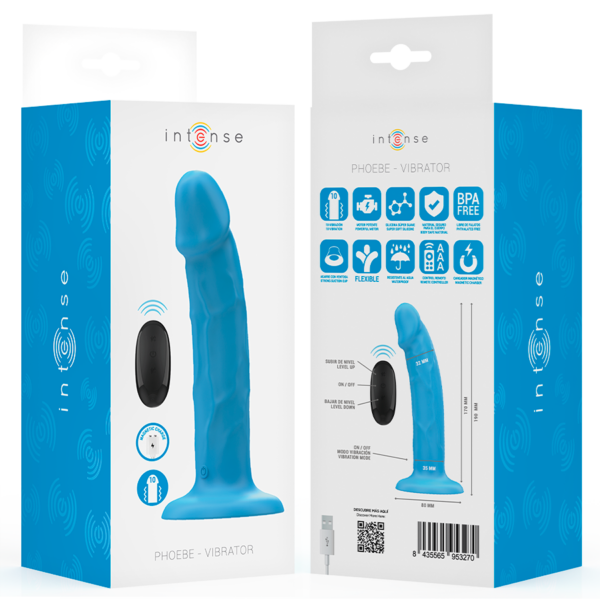 Intense Phoebe — Realistic Vibrator, Remote Control, Blue — Realistic Vibrators — view 8