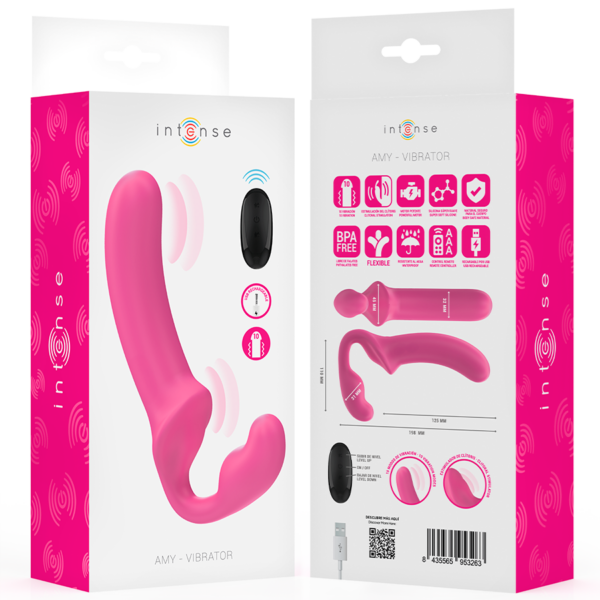 Intense Amy — Strapless Strap-On, Remote Control, Pink — Couples — view 8