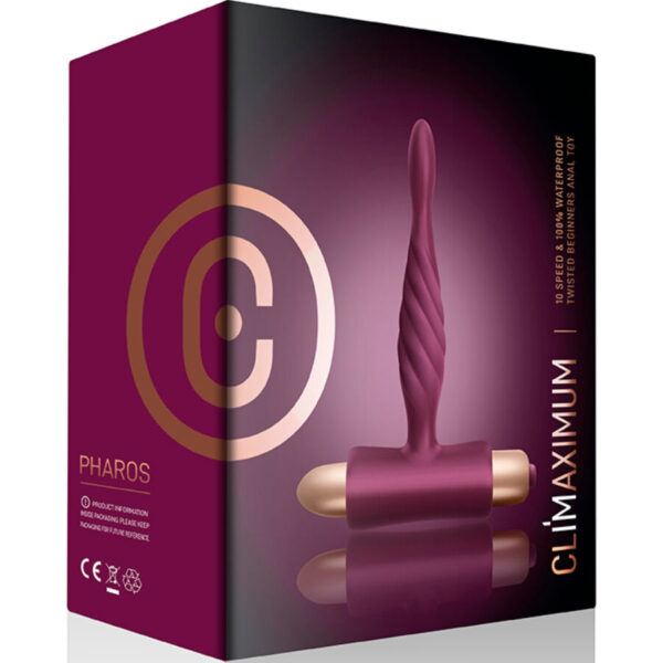 Climaximum Pharos Beginner — Vibrating Butt Plug, Burgundy — Anal — view 3