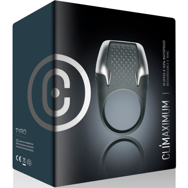 Climaximum Tyro — Vibrating Cock Ring, Rechargeable, Grey — Cock Rings — view 3