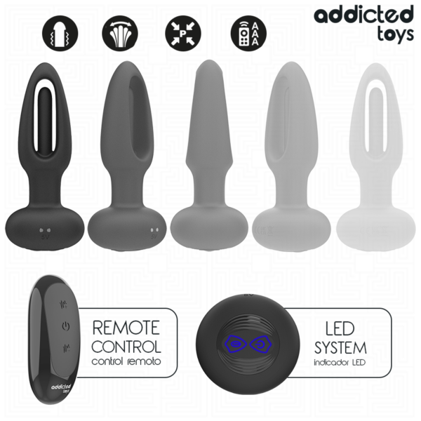 Addicted Toys Tongue — Vibrating Butt Plug, 13 cm, Black — Anal — view 4