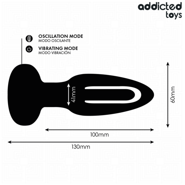 Addicted Toys Tongue — Vibrating Butt Plug, 13 cm, Black — Anal — view 6
