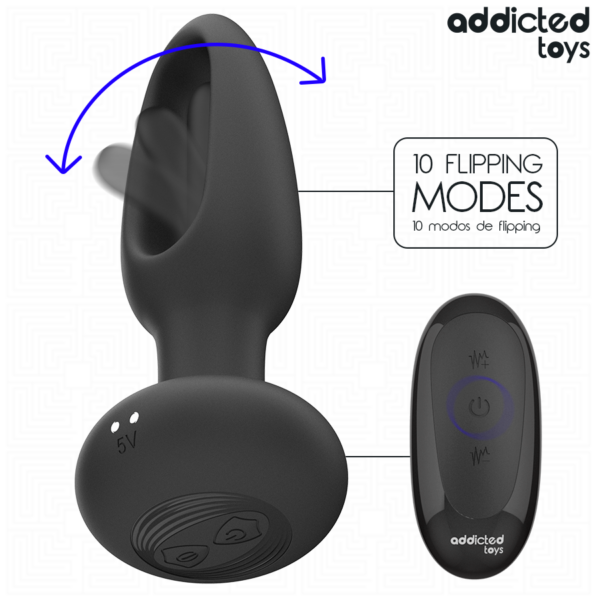 Addicted Toys Tongue — Vibrating Butt Plug, 13 cm, Black — Anal — view 7