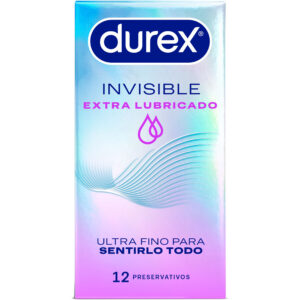 Durex Invisible Extra Lube — Ultra Thin Condoms, 12 Pack — Condom Multipacks
