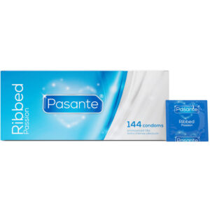 Pasante Passion — Ribbed Condoms, 144 Pack, Box — Bulk Condom Packs — view 2