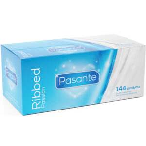 Pasante Passion — Ribbed Condoms, 144 Pack, Box — Bulk Condom Packs