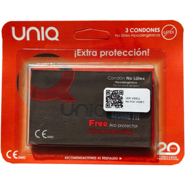 Uniq SecureFit — Non-Latex Condoms, 3 Pack — Condom 3 Packs