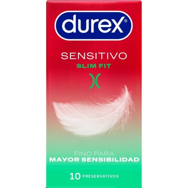 Durex Sensitive Slim Fit — Snug Fit Condoms, 10 Pack — Condom Multipacks