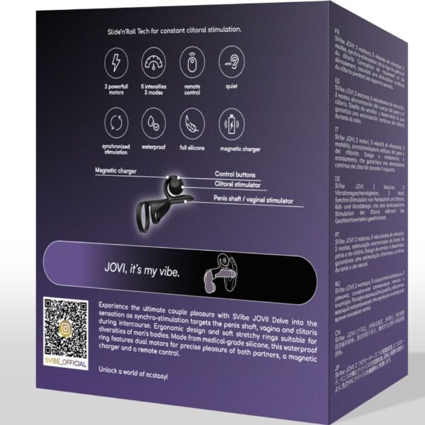 Snail Vibe Jovi — Vibrating Cock Ring, Remote Control, Black — Cock Rings — view 6