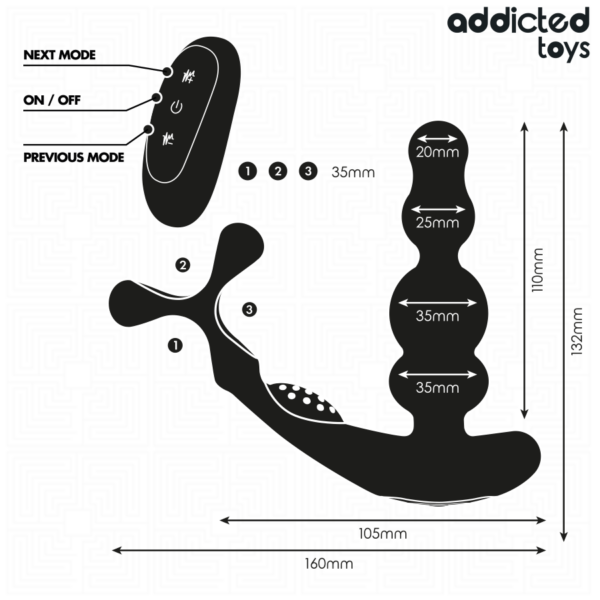 Addicted Toys Rotating — Prostate Vibrator, Black — Anal — view 6