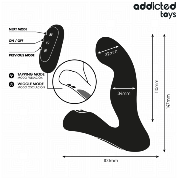 Addicted Toys Oscillating — Prostate Vibrator, Black — Anal — view 6