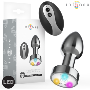 Intense LED — Vibrating Butt Plug, Remote Control, 8 cm — Anal
